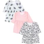 Rosa Unifarbene Langärmelige Gemusterte Kinderkleider mit Tiermotiv mit Rüschen aus Baumwolle für Babys Größe 74 