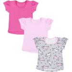 Pinke Kurzärmelige TupTam Kinder T-Shirts mit Einhornmotiv aus Baumwolle für Mädchen Größe 122 3-teilig für den für den Sommer 