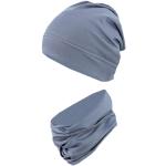 Anthrazitfarbene Melierte Mütze Schal Handschuh Sets für Kinder aus Baumwolle für Jungen für den für den Herbst 