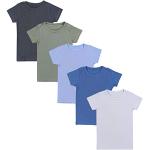 Anthrazitfarbene Kurzärmelige TupTam Kinderunterhemden für Jungen Größe 158 5-teilig 