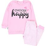 TupTam Kinder Mädchen Schlafanzug Set Langarm Pyjama Nachtwäsche 2-teilig, Farbe: Choose Happy/Streifen Rosa, Größe: 110