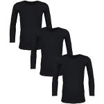 Schwarze Melierte Langärmelige TupTam langarm Unterhemden für Kinder aus Baumwolle für Jungen Größe 134 3-teilig für den für den Herbst 