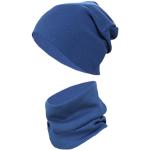 Blaue Mütze Schal Handschuh Sets für Kinder aus Jersey für Jungen für den für den Frühling 