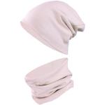 Pinke Mütze Schal Handschuh Sets für Kinder aus Jersey für Jungen für den für den Frühling 