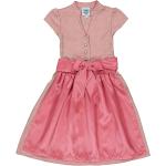 Reduzierte Pinke Unifarbene Turi Landhaus Rosalie Stehkragen Kinderfestkleider mit Knopf aus Polyester für Mädchen Größe 140 