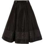 Schwarze Unifarbene Turi Landhaus Midi Trachtenröcke mit Reißverschluss aus Polyester für Damen Größe XS 