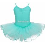 Turnanzug Ärmellos Ballettkleid Kurz Tanzanzug Tütü Kleid für Mädchen Kinder