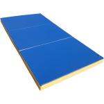 NiroSport Sportmatte Gymnastikmatte Klappbar 210 x 100 x 8 cm Blau/Gelb Turnmatte Weichbodenmatte Fitnessmatte Yogamatte Spielmatte Gästebett
