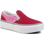 Reduzierte Rote Vans Slip-on Sneaker ohne Verschluss aus Stoff für Damen 