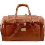 Tuscany Leather TL Voyager Reisetasche aus Leder mit 2 Reissverschluss-Seitentaschen - Gross Honig