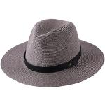 Dunkelgraue Vintage Panamahüte aus Stroh 56 für Herren Größe XL für den für den Sommer 