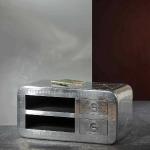 Silberne Industrial Möbel Exclusive Rechteckige TV-Lowboards & Fernsehtische aus MDF Breite 100-150cm, Höhe 0-50cm, Tiefe 0-50cm 