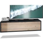 Schwarze Vladon TV-Lowboards & Fernsehtische matt aus Eiche Breite 100-150cm, Höhe 0-50cm, Tiefe 0-50cm 