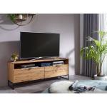 Schwarze Industrial Main Möbel TV-Lowboards & Fernsehtische geölt aus Massivholz Breite 100-150cm, Höhe 0-50cm, Tiefe 0-50cm 