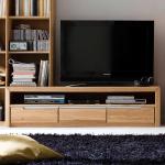 Hellbraune Moderne Nature Dream TV-Lowboards & Fernsehtische geölt aus Massivholz mit Schublade Breite 150-200cm, Höhe 0-50cm, Tiefe 0-50cm 