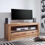Braune Moderne Basilicana TV-Lowboards & Fernsehtische geölt aus Massivholz mit Schublade Breite 100-150cm, Höhe 0-50cm, Tiefe 0-50cm 