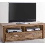 Braune Moderne Homedreams TV-Lowboards & Fernsehtische geölt aus Massivholz mit Schublade Breite 100-150cm, Höhe 50-100cm, Tiefe 0-50cm 