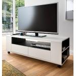 Weiße MCA furniture TV-Lowboards & Fernsehtische aus Holz mit Rollen Breite 100-150cm, Höhe 0-50cm, Tiefe 0-50cm 