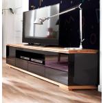 Schwarze MCA furniture TV-Lowboards & Fernsehtische geölt aus Massivholz Breite 200-250cm, Höhe 50-100cm, Tiefe 0-50cm 