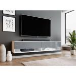 Graue Moderne TV Racks aus Holz Höhe 0-50cm 