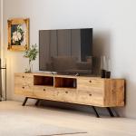 Reduzierte Schwarze Industrial TV Racks aus Holz Breite 0-50cm, Höhe 150-200cm, Tiefe 0-50cm 