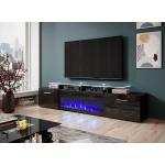 Schwarze TV Schränke & Fernsehschränke matt aus Glas Breite 150-200cm, Höhe 0-50cm, Tiefe 0-50cm 