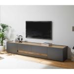 TV Lowboard in Anthrazit und Wildeiche Optik 220 cm breit