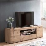 Hellbraune Moderne Topdesign TV-Lowboards & Fernsehtische geölt aus Massivholz mit Schublade Breite 150-200cm, Höhe 50-100cm, Tiefe 0-50cm 