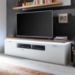 Weiße Moderne Topdesign TV-Lowboards & Fernsehtische aus Eiche mit Schublade Breite 150-200cm, Höhe 50-100cm, Tiefe 0-50cm 