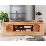 Braune Moderne Basilicana TV-Lowboards & Fernsehtische geölt aus Massivholz Breite 150-200cm, Höhe 50-100cm, Tiefe 0-50cm 