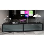Reduzierte Anthrazitfarbene TV-Lowboards & Fernsehtische aus Holz Höhe 0-50cm 