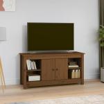 Braune Rustikale TV Schränke & Fernsehschränke aus Massivholz Breite 100-150cm, Höhe 50-100cm 