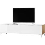 Reduzierte Weiße MAJA TV-Lowboards & Fernsehtische aus Glas Breite 150-200cm, Höhe 0-50cm, Tiefe 0-50cm 
