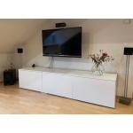 Weiße Pickawood TV-Lowboards & Fernsehtische matt aus Massivholz mit Schublade Breite 0-50cm, Höhe 200-250cm, Tiefe 0-50cm 