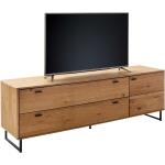 Braune Moderne Topdesign TV-Lowboards & Fernsehtische geölt aus Massivholz mit Schublade Breite 200-250cm, Höhe 50-100cm, Tiefe 0-50cm 