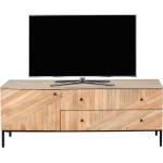 Beige Mendler TV Schränke & Fernsehschränke aus Massivholz mit Schublade Breite 100-150cm, Höhe 50-100cm, Tiefe 0-50cm 