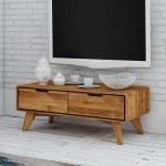 Braune Moderne Basilicana TV-Lowboards & Fernsehtische geölt aus Massivholz mit Schublade Breite 50-100cm, Höhe 0-50cm, Tiefe 0-50cm 