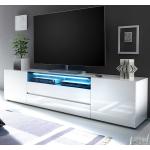Weiße Moderne Topdesign TV Schränke & Fernsehschränke lackiert aus MDF mit Schublade Breite 200-250cm, Höhe 0-50cm, Tiefe 0-50cm 