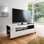 Weiße Moderne Topdesign TV Schränke & Fernsehschränke lackiert aus MDF mit Schublade Breite 100-150cm, Höhe 0-50cm, Tiefe 0-50cm 