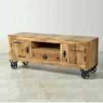Braune Antike Möbel Exclusive Hifi Racks & Hifi Regale lackiert aus Massivholz mit Schublade Breite 100-150cm, Höhe 50-100cm, Tiefe 0-50cm 