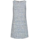 NVSCO Kleid aus Tweet mit Metallic-Fäden und Fransen in Blau/Weiß /Mehrfarbig