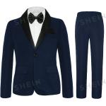 Reduzierte Royalblaue Unifarbene SheIn Hochzeitsanzüge für Herren 2-teilig zur Hochzeit 