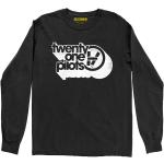 Schwarze Unifarbene Vintage Langärmelige Twenty One Pilots T-Shirts für Herren Größe S 