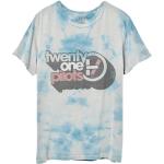 Hellblaue Unifarbene Vintage Kurzärmelige Twenty One Pilots T-Shirts für Herren Größe L 