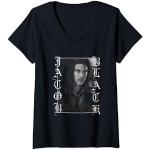 Schwarze Twilight Jacob Black V-Ausschnitt T-Shirts mit Löwen-Motiv für Damen Größe S 
