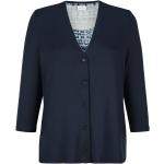 Marineblaue Ethno 3/4-ärmelige Mona V-Ausschnitt V-Shirts für Damen Größe XXL 