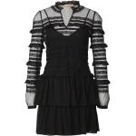 Schwarze Langärmelige Mini Minikleider & kurze Kleider aus Polyester für Damen Größe XL 
