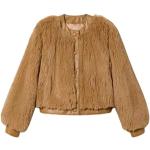 Reduzierte Braune Twinset Mini Kurzjacken & Cropped-Jackets mit Reißverschluss aus Lammfell für Damen Größe M für den für den Winter 