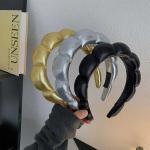 Goldene Geflochtene Gepolsterte Haarreifen aus Kunstleder für Damen 