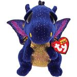 TY 36879 Blue Dragon Saffire, Drache dunkelblau 15cm, mit Glitzeraugen, Glubschi's, Beanie Boo's, 15 cm